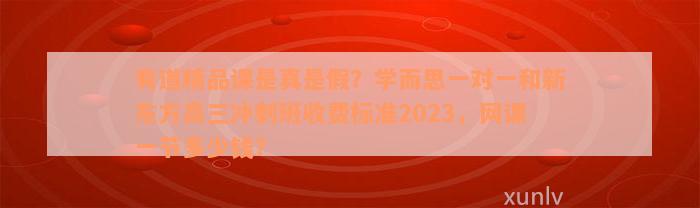 有道精品课是真是假？学而思一对一和新东方高三冲刺班收费标准2023，网课一节多少钱？