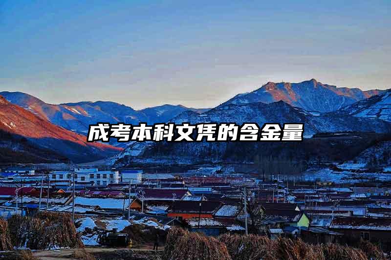 成考本科文凭的含金量