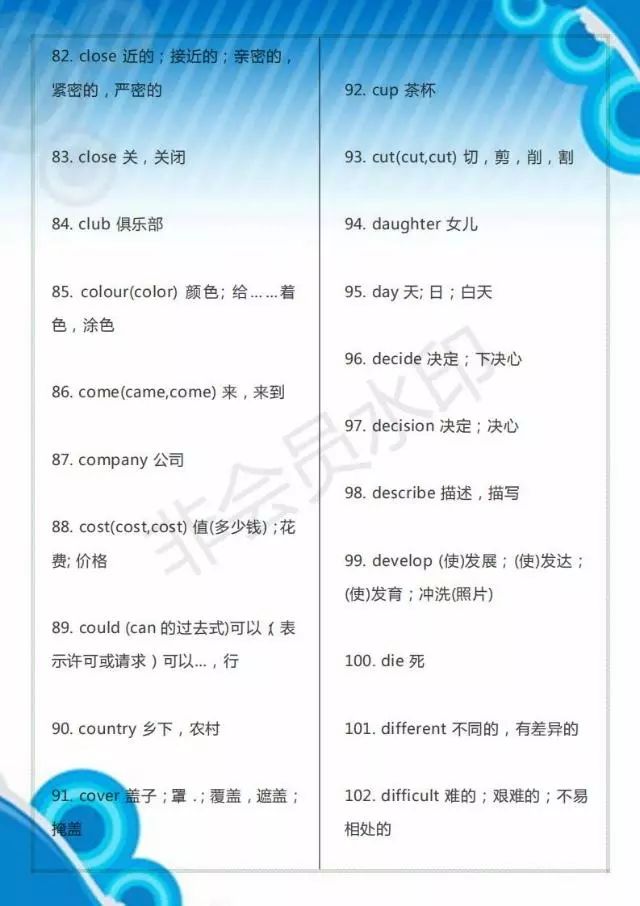 中考词汇英语2024可打印_中考词汇英语2024_中考英语词汇