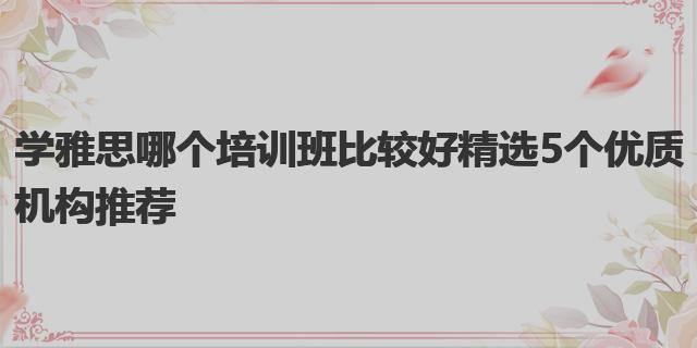 雅思哪个机构好_雅思机构好评范文_雅思机构好吗