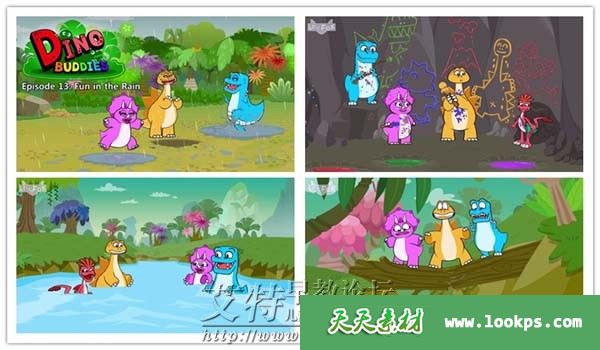 Little Fox英语动片《Dino Buddies 小恐龙朋友们》全44集下载 mp4/720p 百度云 {MOD}-天天素材网